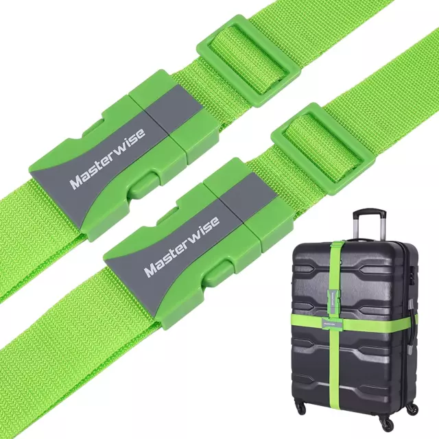 Luggage Straps, 79” Adjustable Luggage Straps for Suitcases TSA Approved Travel