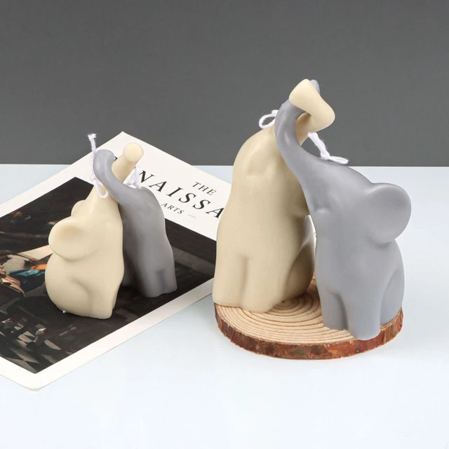 Molde de velas de elefante de nariz larga 3D artístico molde de cera jabón para hacer molde de silicona