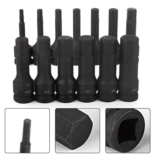 Adaptador de casquillos decoración doméstica 80 mm atornillador de impacto de aire negro eléctrico