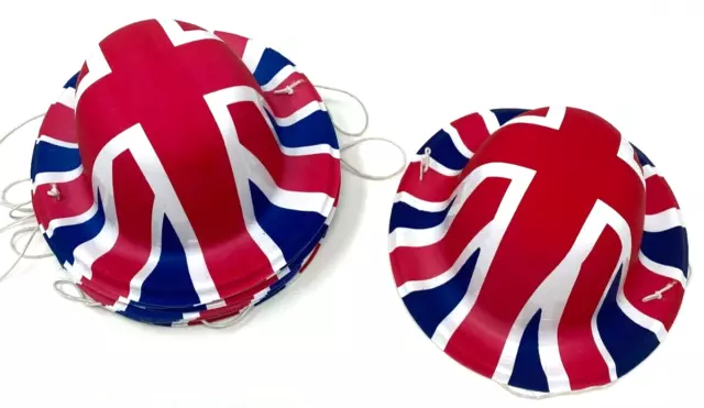 Union Jack Flag Kings Coronation Mini Bowler Hat Street Party Celebrations Lot