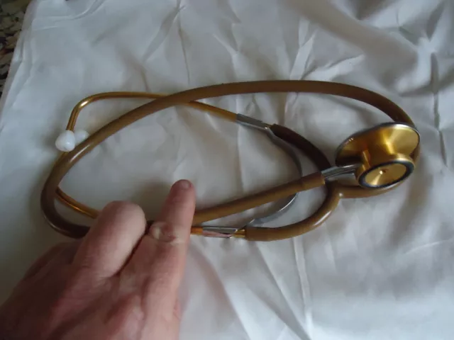Vintage Collectible Stethoscope Made Japan Mid Century to 1970s Gold Tone