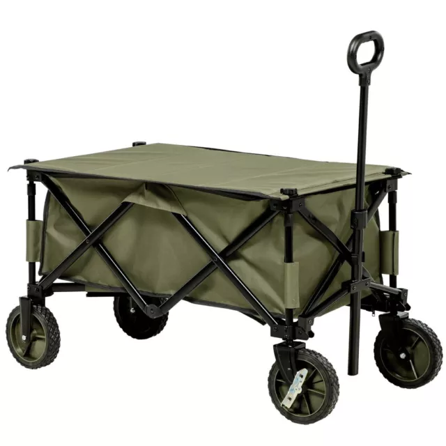 Folding Garden Trolley Collapsible Camping Trolley Steel with Folding Board