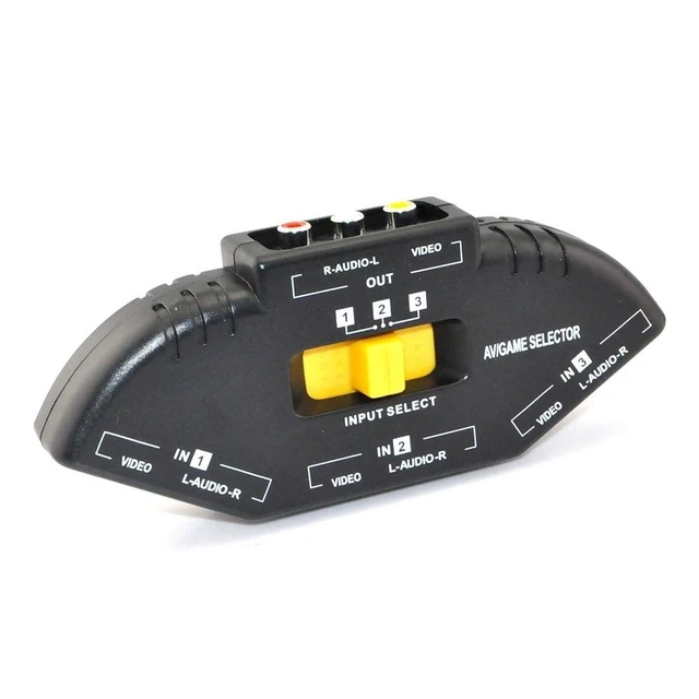 3 Group 1 Out AV Audio Video Signal Switcher TV Game DVD Video Camera Splitter