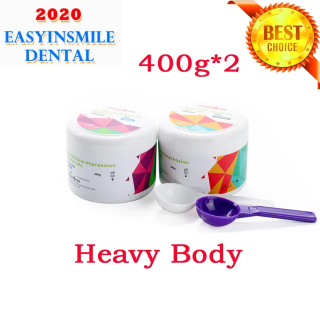 2*400g EASYINSMILE Dental Putty Impression Sillicone Material 2 Measuring  Spoons