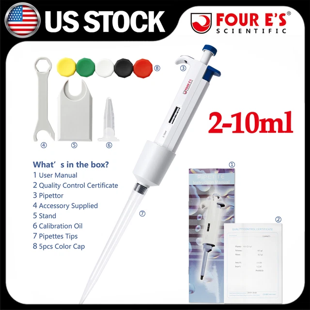 MICROPIPETTE 210ML SINGLE Channel Pipettor Adjustable Volume Pipette