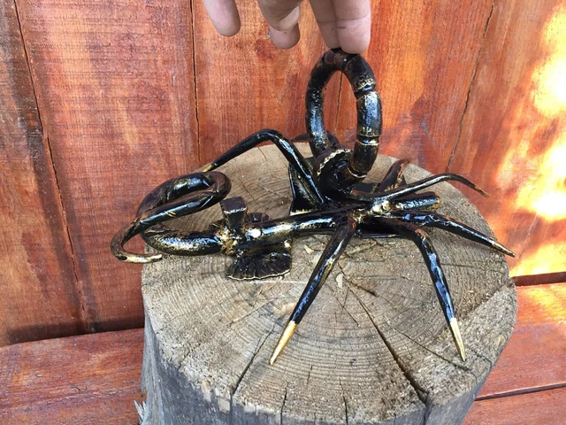 Hand Forged Door Knocker Barn Knob Wrought Iron Handle