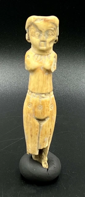 Ancient Near Eastern Roman Sasanian Bactrian Greco Greek Bone Figure Idol Statue