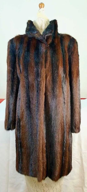 Manteau Fourrure Vison Courrèges Clercq Vintage - Taille 40-42, Excellent état, Satin