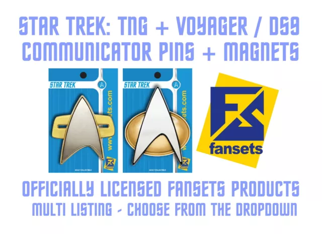 STAR TREK: NEXT GENERATION + VOYAGER/DS9 Pins Magnet Badges -   Fansets