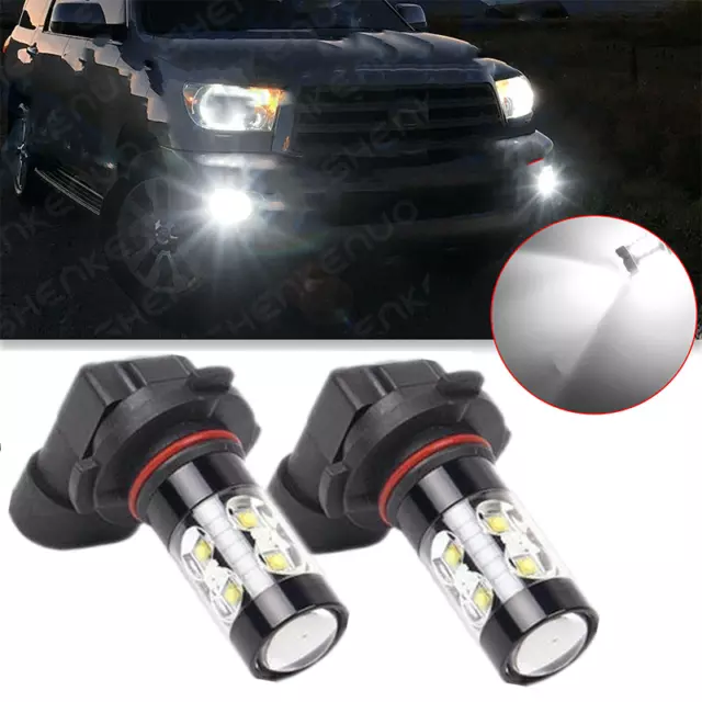 For Toyota Tundra Corolla 4Runner Prius LED Fog Light Bulbs 6000K White 9006 2x