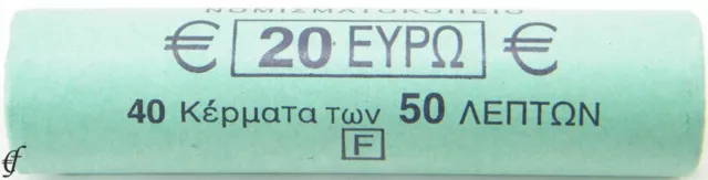 Griechenland Rolle 50 Cent 2002 Fremdprägung mit 40 Münzen prägefrisch