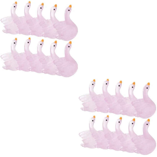 20 Pcs Mini Cygne En Résine Décoration De Voiture Jardin Figurines Statue