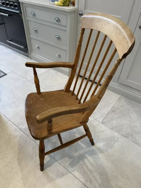 Antique Windsor Farmhouse Chair & Cushion