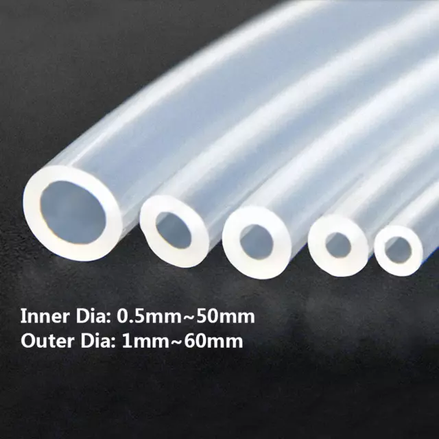 ID 0.5~50mm / OD 1~60mm Food Grade Clear Silicone Rubber Hose Tubing Brew Hose