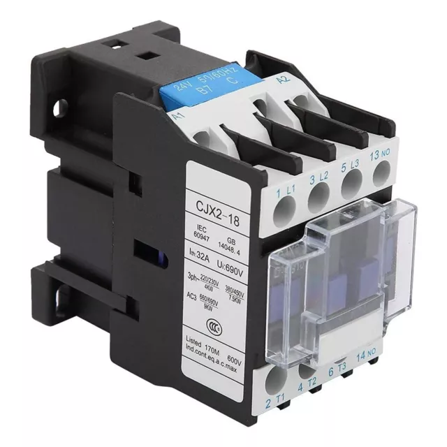 CJX21810 AC Contactor with 85% Silver Content Contacts 24V 50Hz 660V 32 Amp