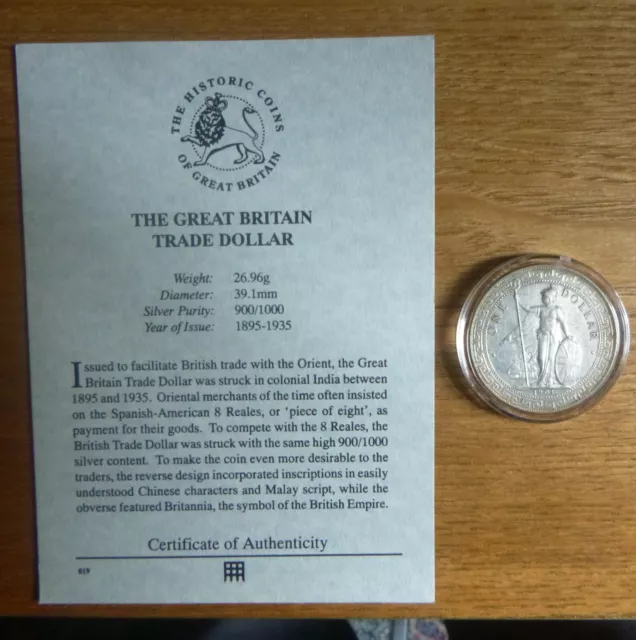 Great Britain Trade Dollar Dated 1901 By Westminster