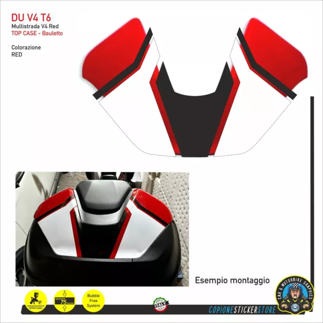 Set Adhesivos Superior Caso Bauletto Red para DUCATI Multistrada V4 V4s Modelo