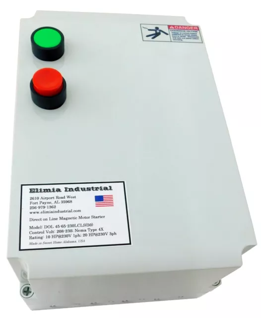 Elimia DOL 28-40-230LCLS 10 HP 230V Magnetic Motor Starter Nema Rated 4X UL508A