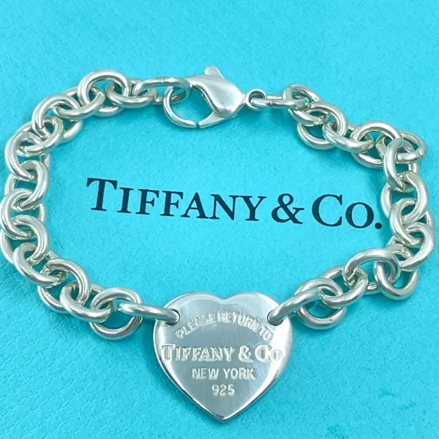 Tiffany & Co. Return to Tiffany Heart Tag  Bracelet Sterling Silver 925 W/Pouch