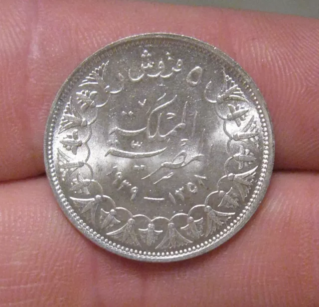 Egypt - 1939 Silver 5 Piastres - Very Nice Coin! 2