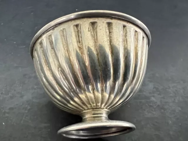 Small Vintage Sterling Silver Fluted Footed Pedestal 1.25" Tall Cup Bowl #52