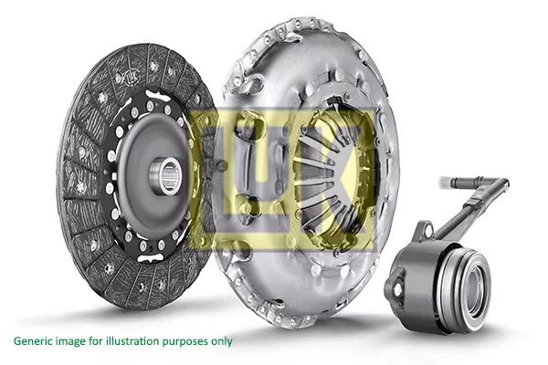 Clutch Kit 3pc (Cover+Plate+CSC) fits FORD TRANSIT TDCi 2.2D 06 to 14 250mm LuK 2