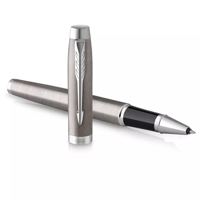 PARKER IM Rollerball Pen   Stainless Steel with Chrome Trim   Fine Point with Bl
