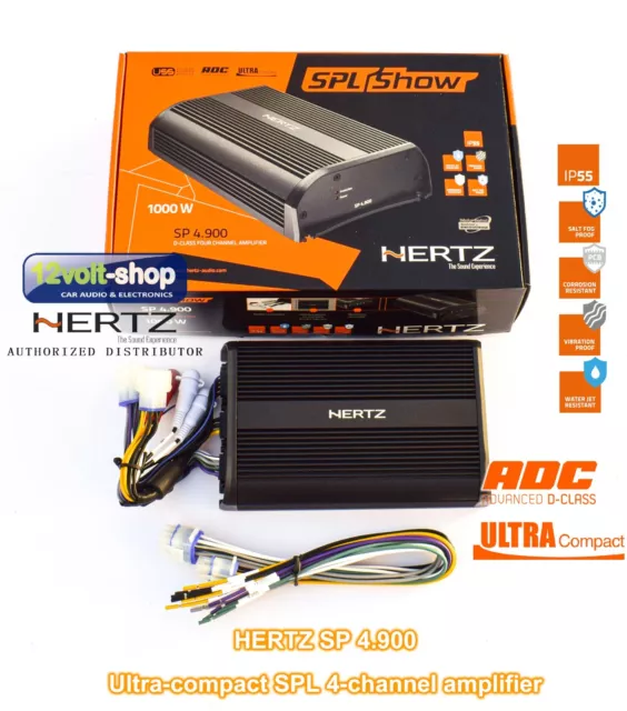 HERTZ SP 4.900 SPL Show Compact ADC-class 4-channel amplifier;RMS 160W x 4 (4Ω)