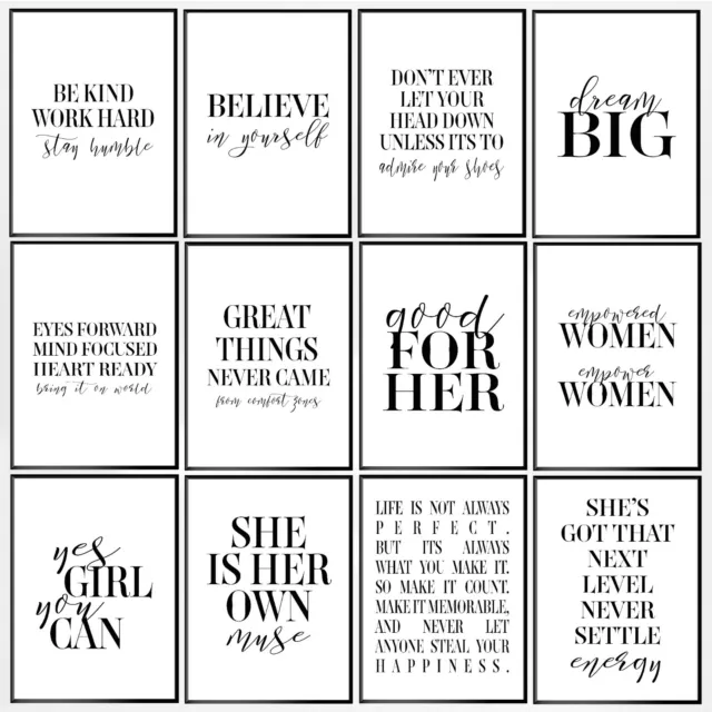 Inspirational Print Female Women Positive Motivational Empowerment Funny Poster