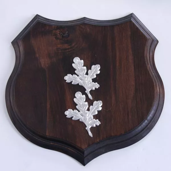 Armas Placa de Jabalí Escudo de Trofeo, Af 19cm, 2 Pieza Hoja de Roble Portada