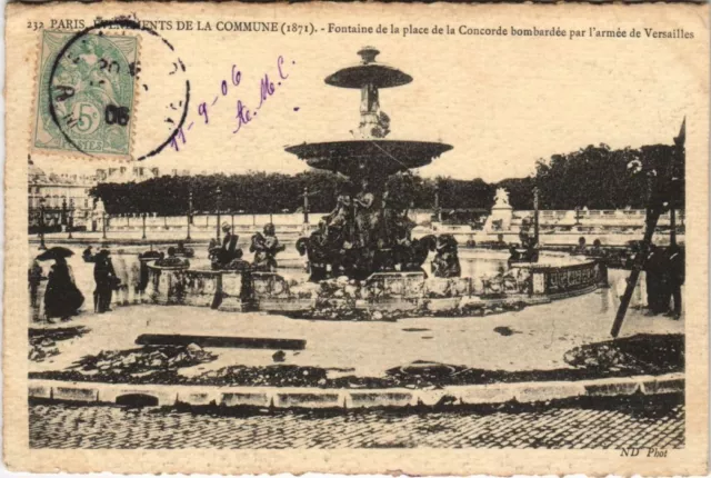CPA Commune PARIS Place de la Concorde GUERRE MILITAIRE 1870 (50136)