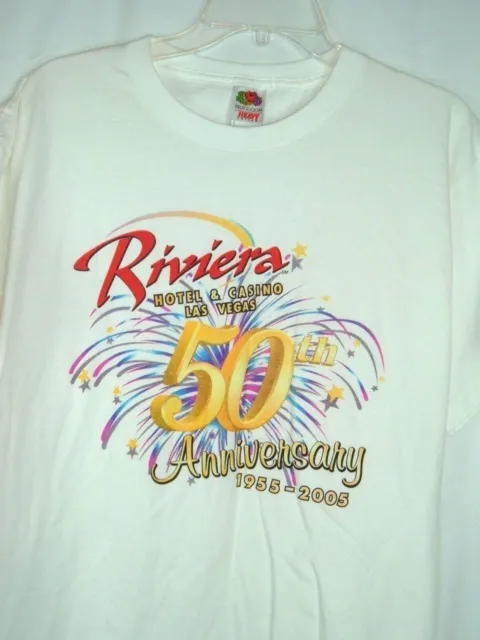 Riviera Hotel and Casino Shirt 50th Anniversary Las Vegas Souvenir Tee 2005 Sz L