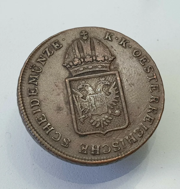 AUSTRIA 1816 EIN KREUZER nice grade COPPER COIN