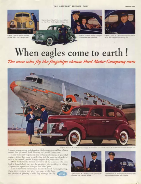 When eagles come to earth Ford & American Airlines DC-3 Flagship ad 1940 SEP