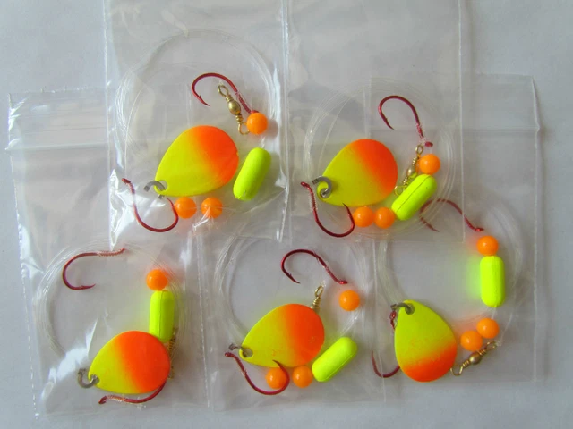 5 Spinner Floater Rigs Leech Minnow Crawler Harness Walleye, Bass, Pike