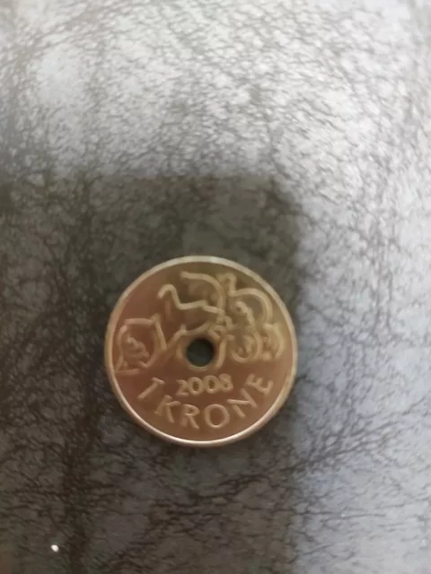 Norway 1 Krone coin 2008.