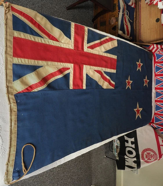 WW2 NEW ZEALAND flag dated 1940 : Vintage Panel stitched Union Jack ...