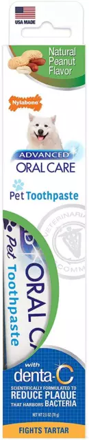 Nylabone Advanced Oral Care Toothpaste  Peanut Butter Flavor 2.5 ounce - 6 Pack