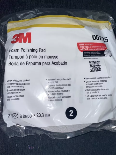 3M Perfect-It Single Sided Foam Polishing 8" Pad (Black) 5725 new