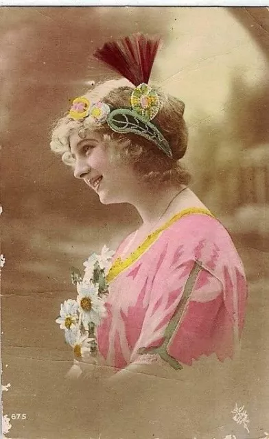 Ragazza con Cappello Moda Glamour Girl Hat Fashion Real Photo PC Circa 1910 15