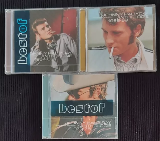 Johnny-Hallyday.  3 Cds " Anthologie " Neuf Scellé.