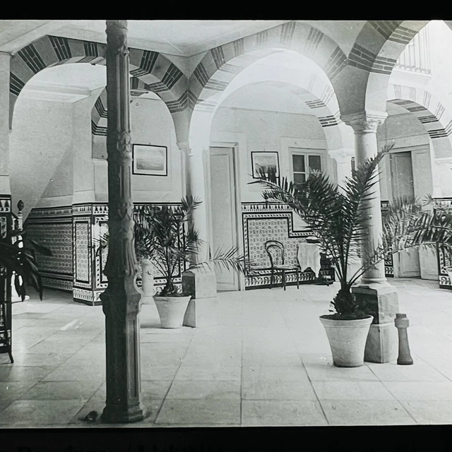 Vtg Magic Lantern Glass Slide Photo Courtyard Cordova  Spain