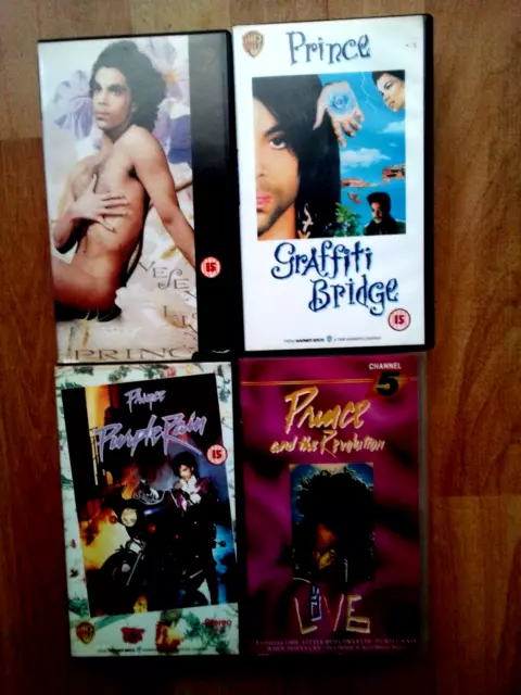 5x Prince VHS Music Videos  PURPLE RAIN LOVESEXY GRAFFITI BRIDGE REVOLUTION LIVE