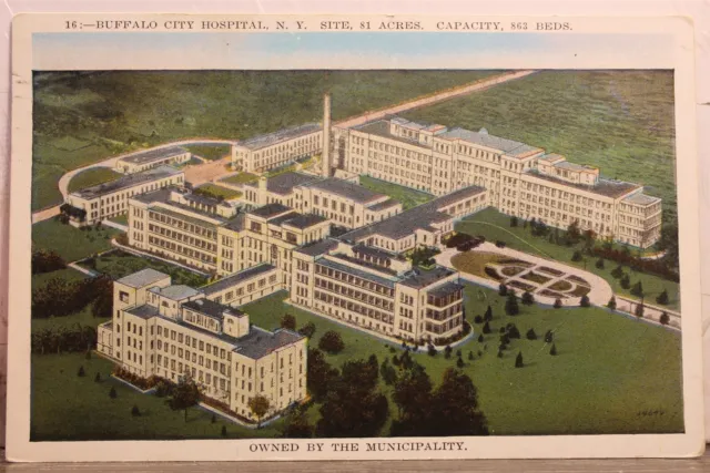 New York NY Buffalo City Hospital Postcard Old Vintage Card View Standard Postal