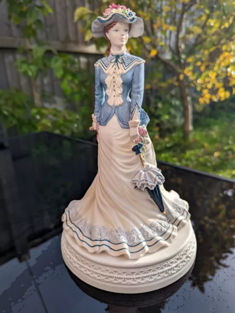 Coalport 9.5" Figurine Turn Of The Century Henley Royal Regatta 1994 Limited Ed.