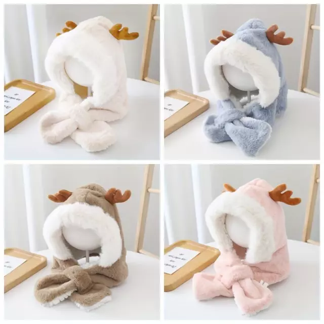 Cute Deer Hat Women Plush Rabbit Ear Funny Lolita Sweet Kawaii Winter Fluffy Fle