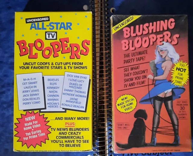 VHS - Lot Of 2 - All Star TV Bloopers & Blushing Bloopers