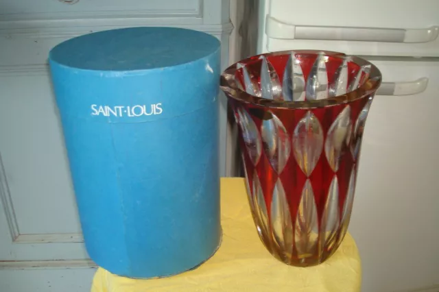 Important Vase En Cristal De Saint Louis Et Sa Boite