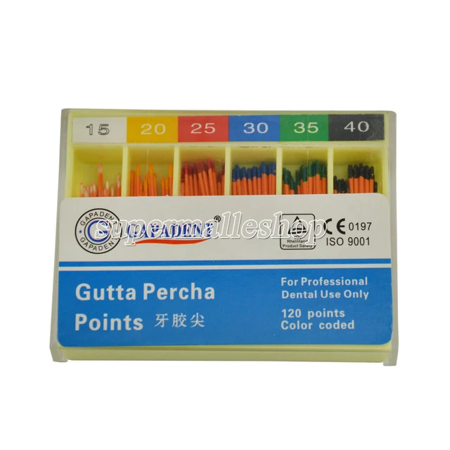 Dental Endo Gapadent Gutta Percha Points Endodontic Color Coded .02 Taper #15-40