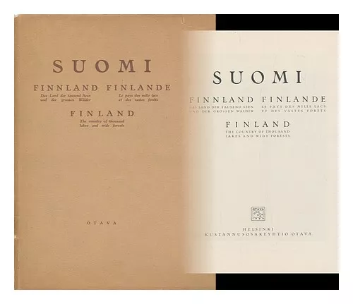 OTAVA Suomi; Finland; Finlande; Finnland 1929 First Edition Hardcover